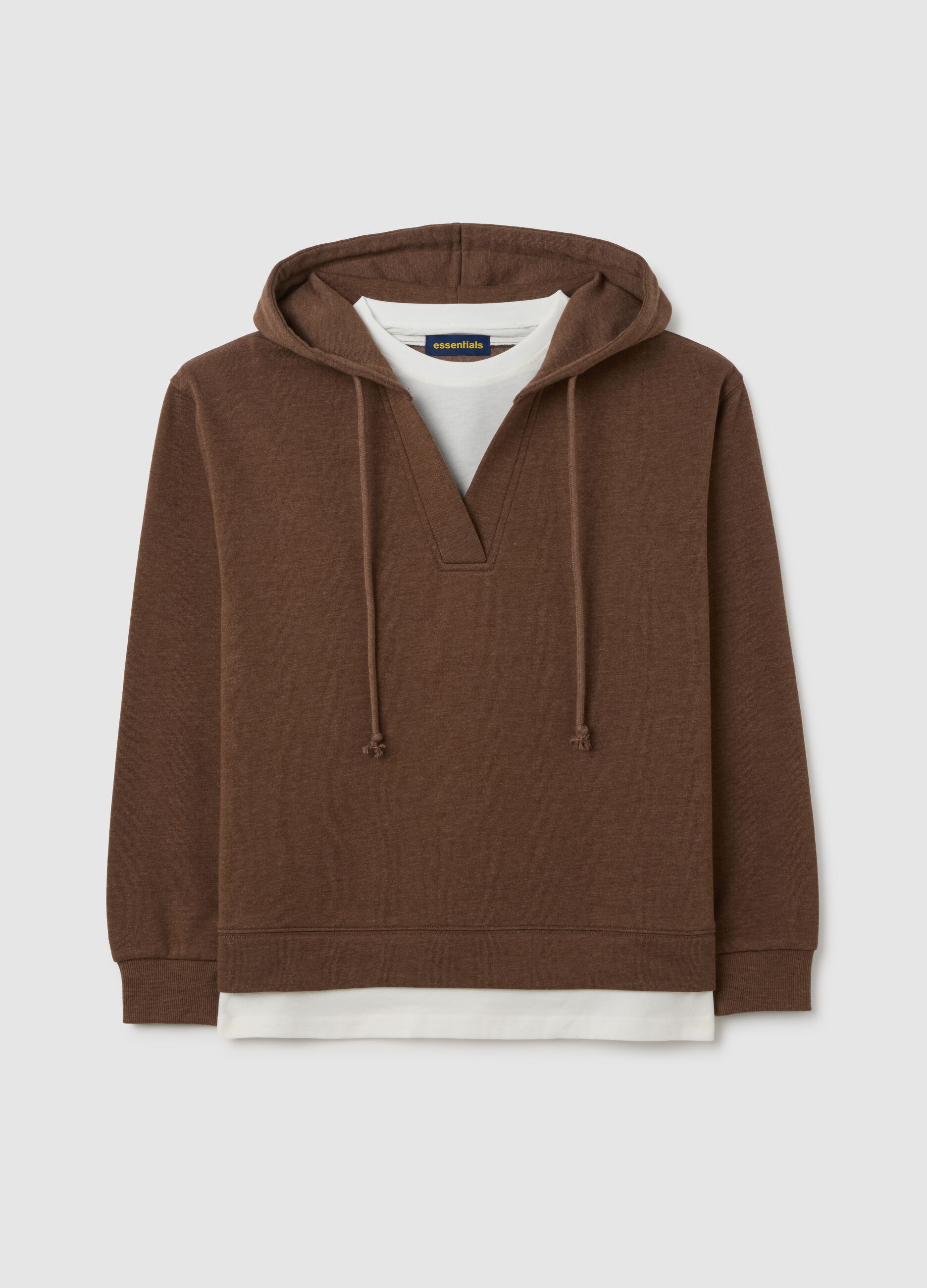 Brown Cotton Blend Sweatshirt Regular Fit