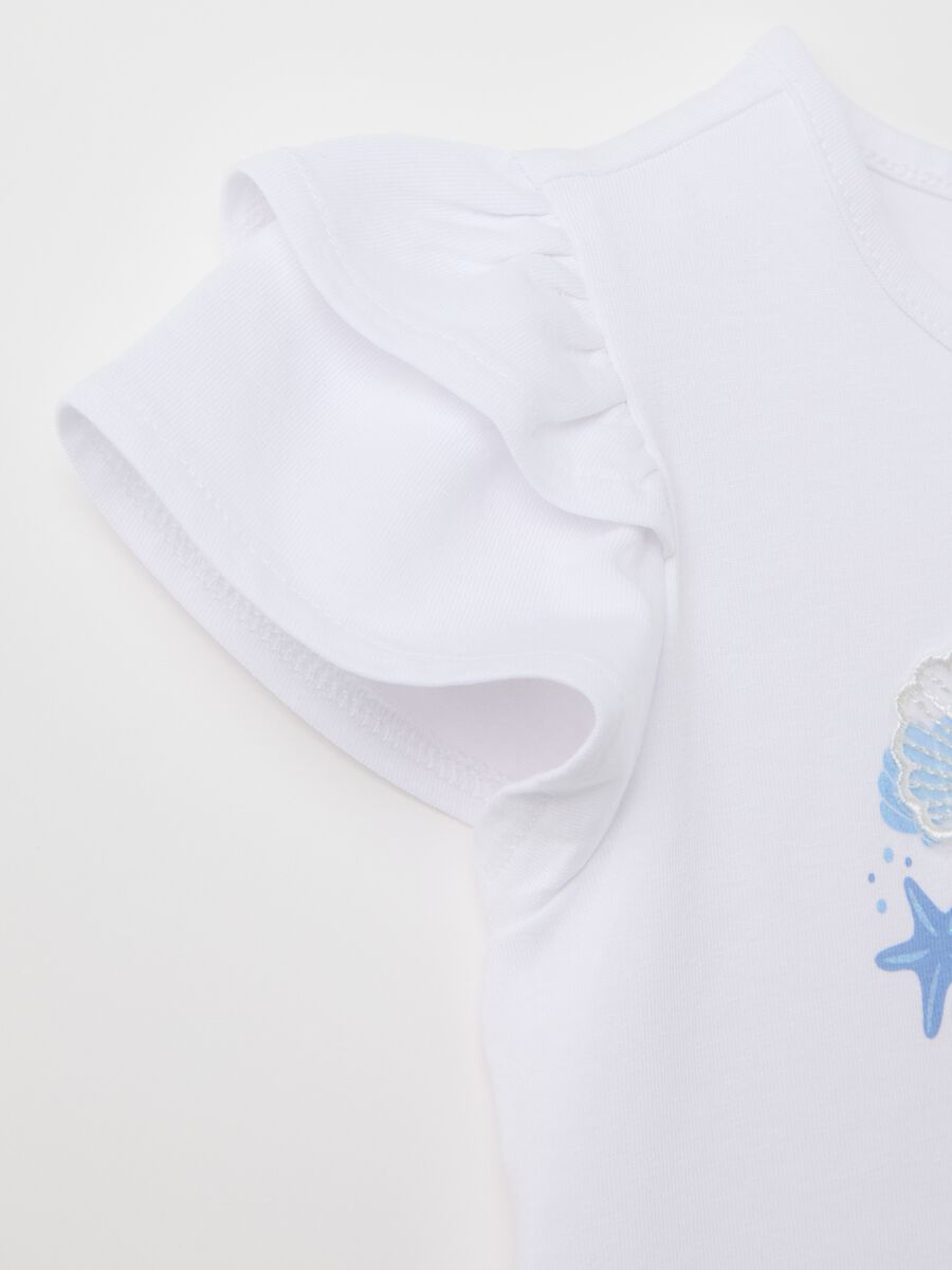 Girls’ top in white stretch cotton with regular fit_2