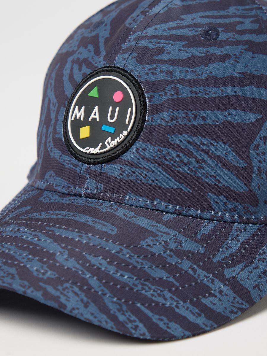 Maui Blue Printed Baseball Cap_2