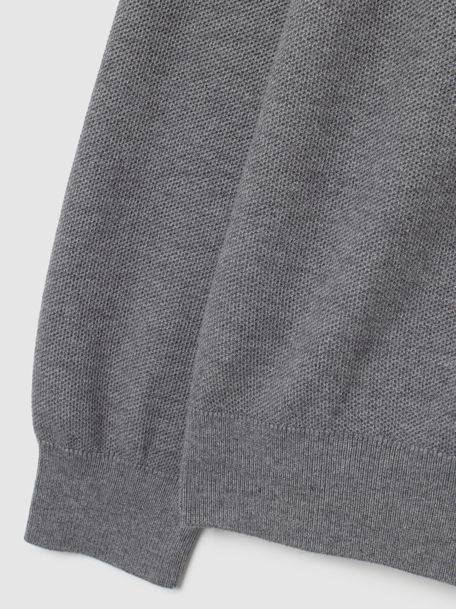 Regular Fit Grey Cotton Blend Jumper_5