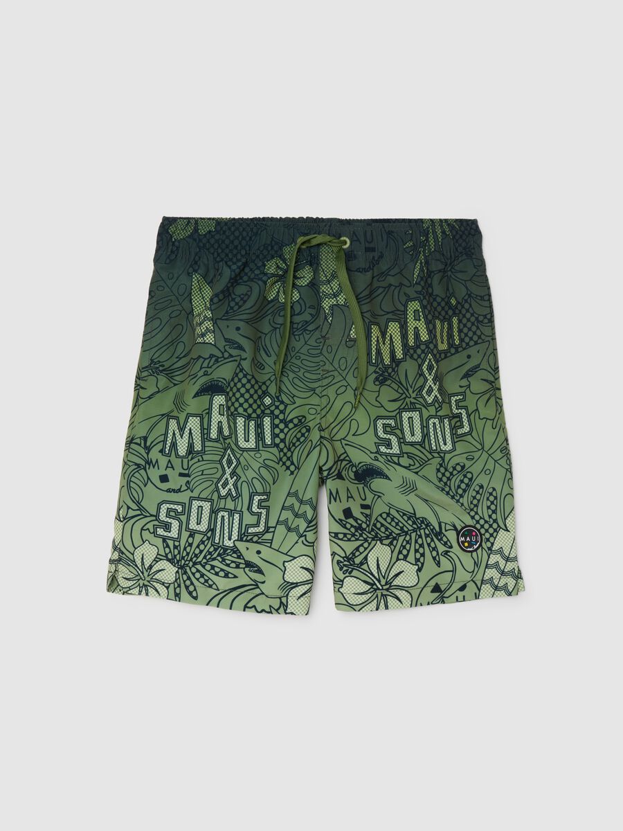 Multicolour regular fit boy's shorts with print_0