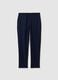 Regular fit blue stretch blend trousers_0