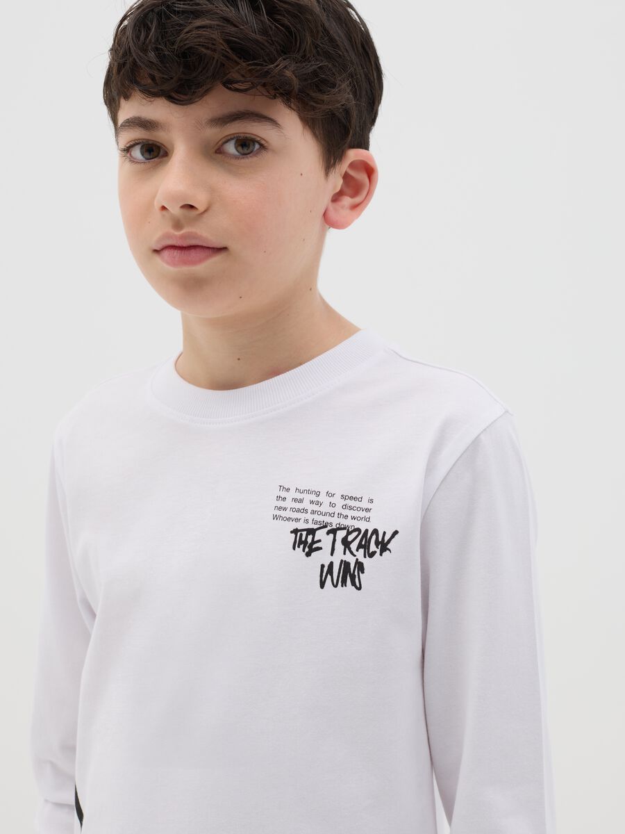 Cotton T-shirt with print and long sleeves_1