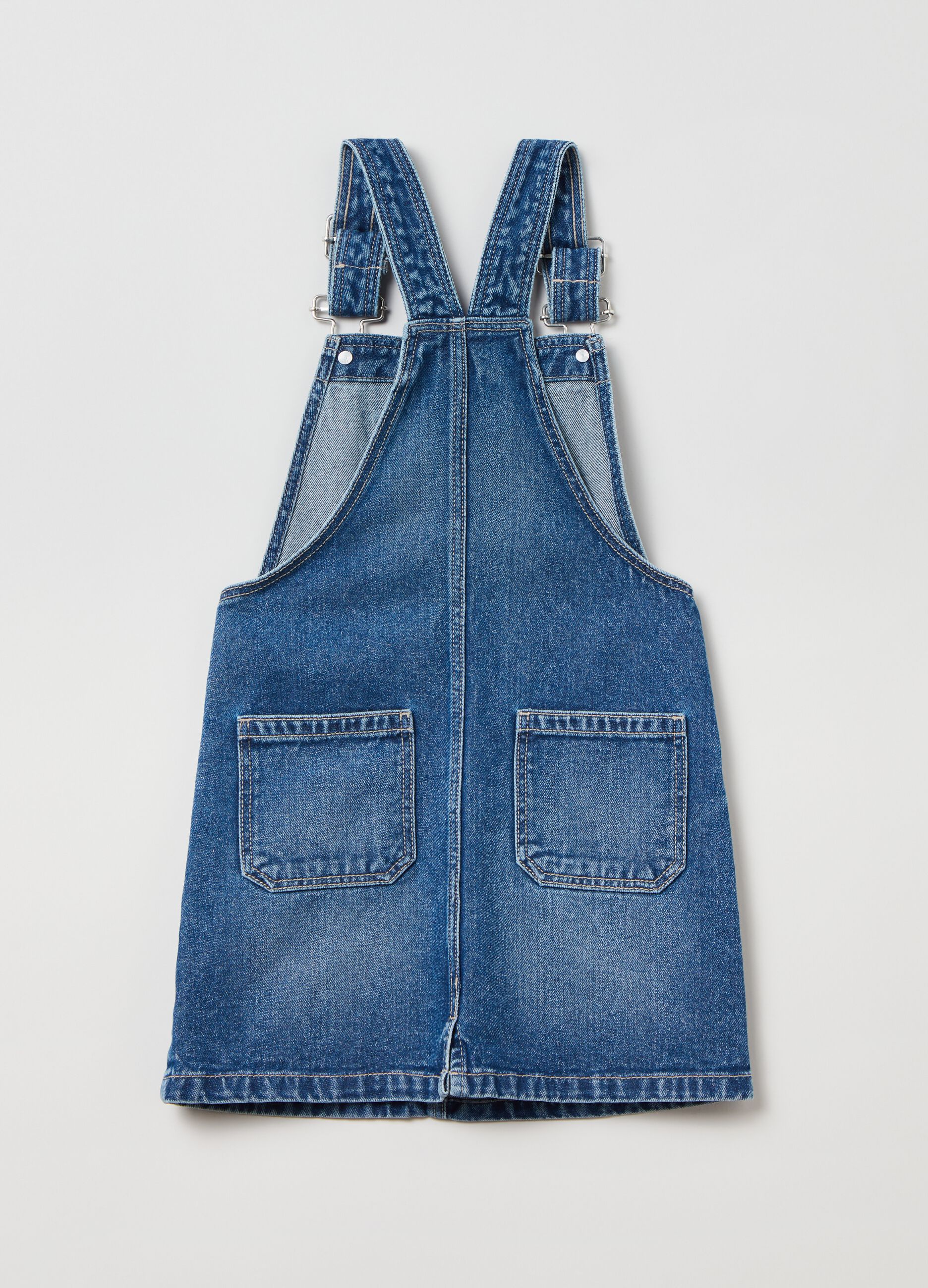 Vestito salopette in denim con tasche Azzurro da Bambina OVS