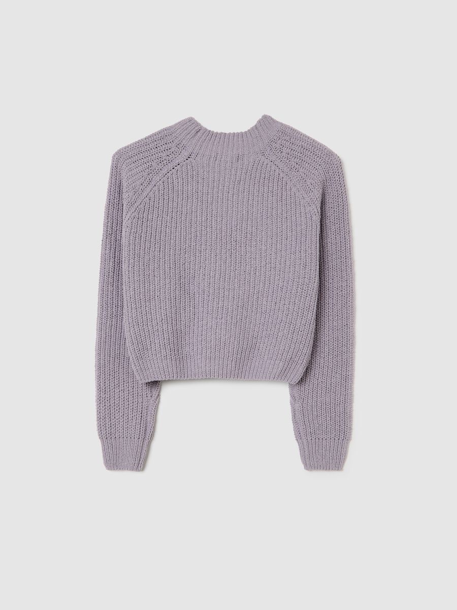 Girls' purple regular fit jumper_1