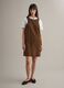 Sleeveless brown dress in genuine leather_0