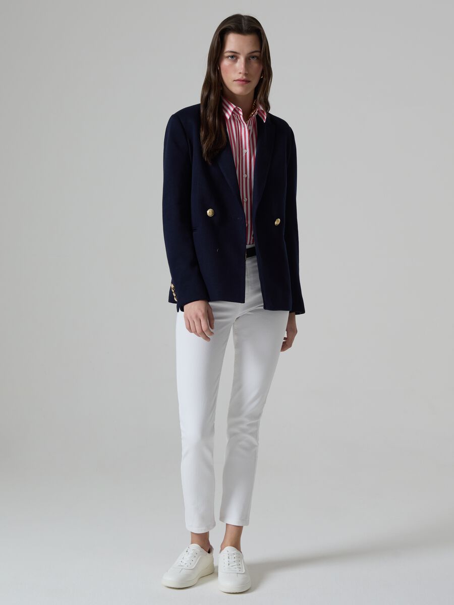 Ribbed-knit double-breasted blazer_1