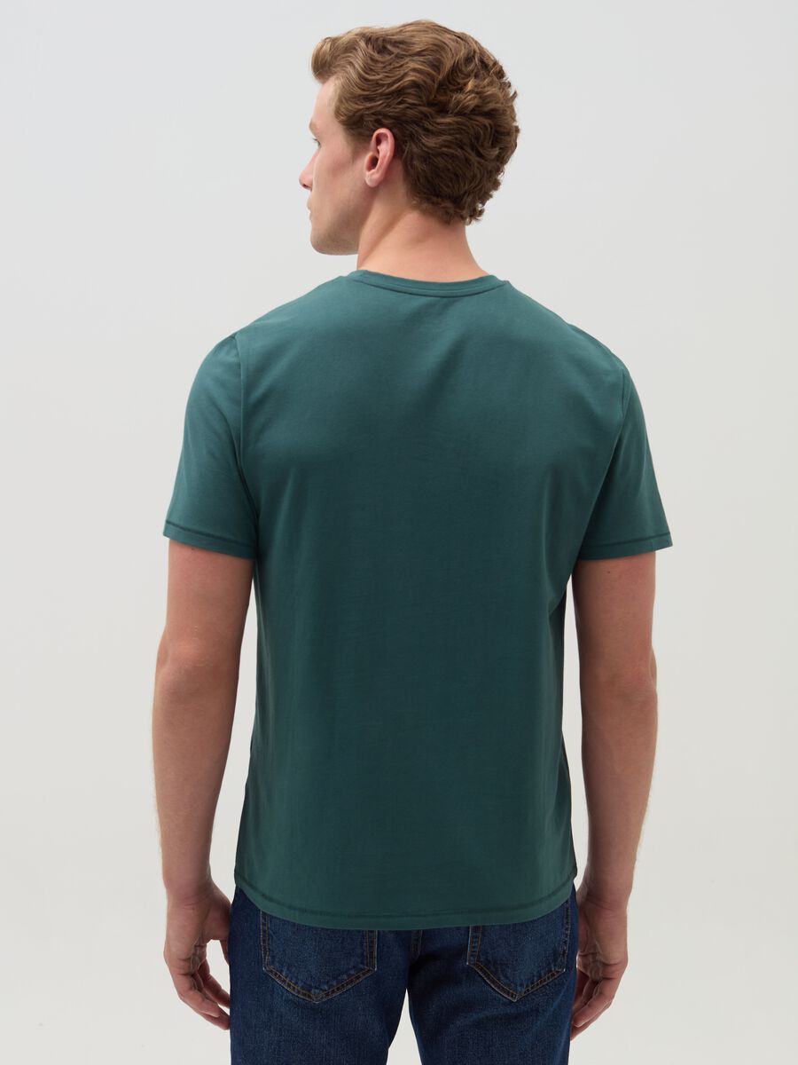 Stretch cotton T-shirt with crew-neck_2