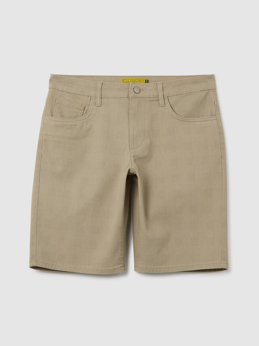 Men's Stretch Cotton Beige Shorts_0