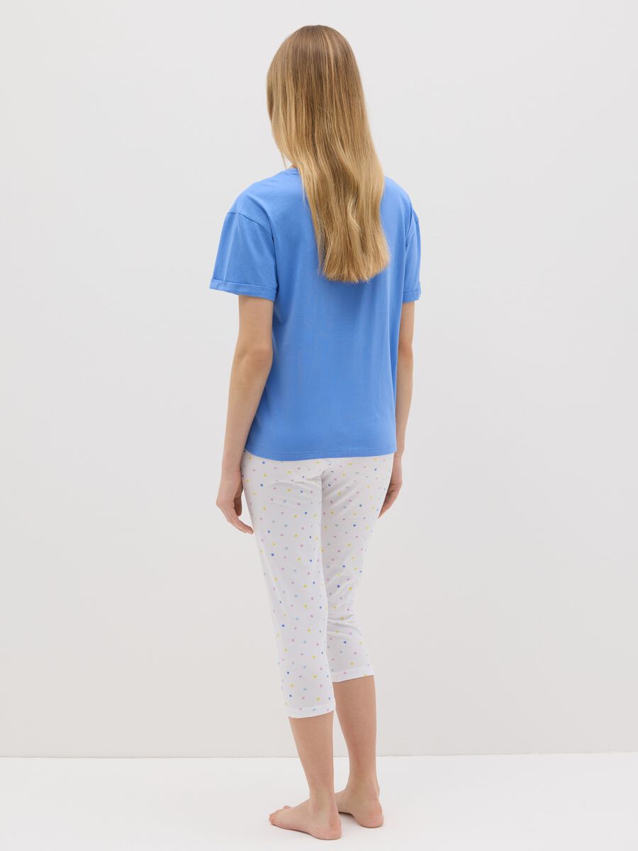 White and light blue cotton pyjamas with print_2
