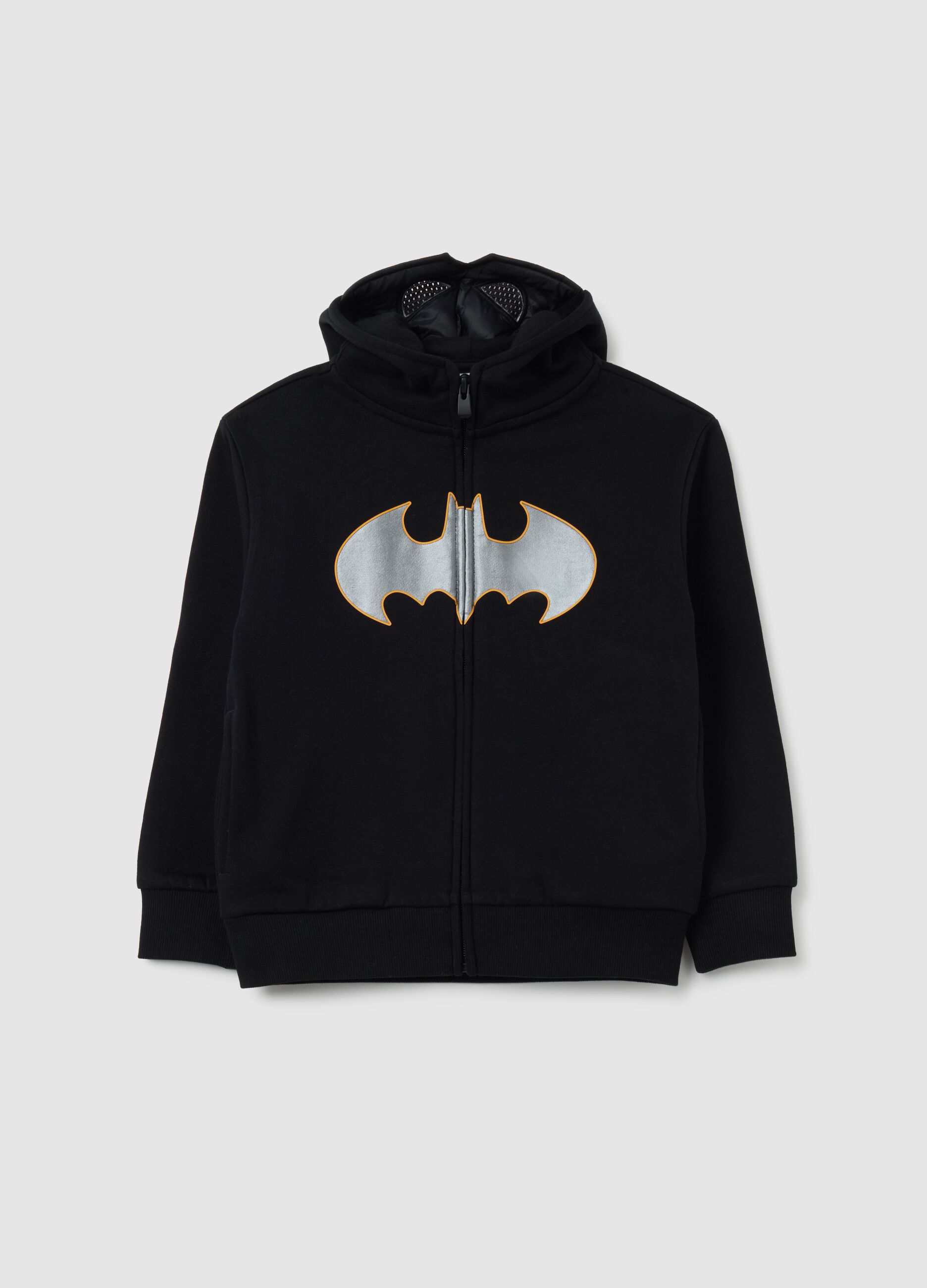 Felpa da bambino in puro cotone nero regular fit