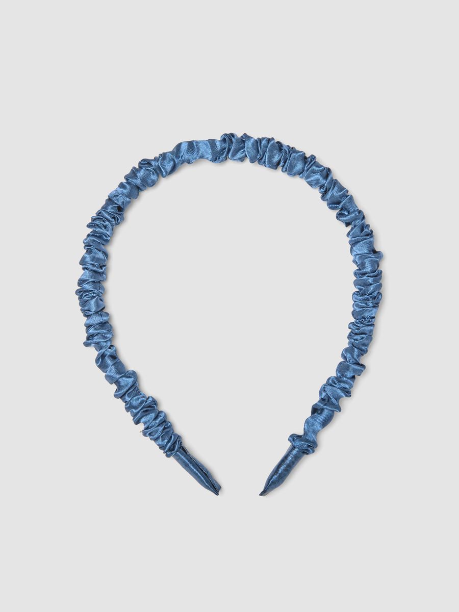 SINCERELY HAIR Blue Satin Headband_0