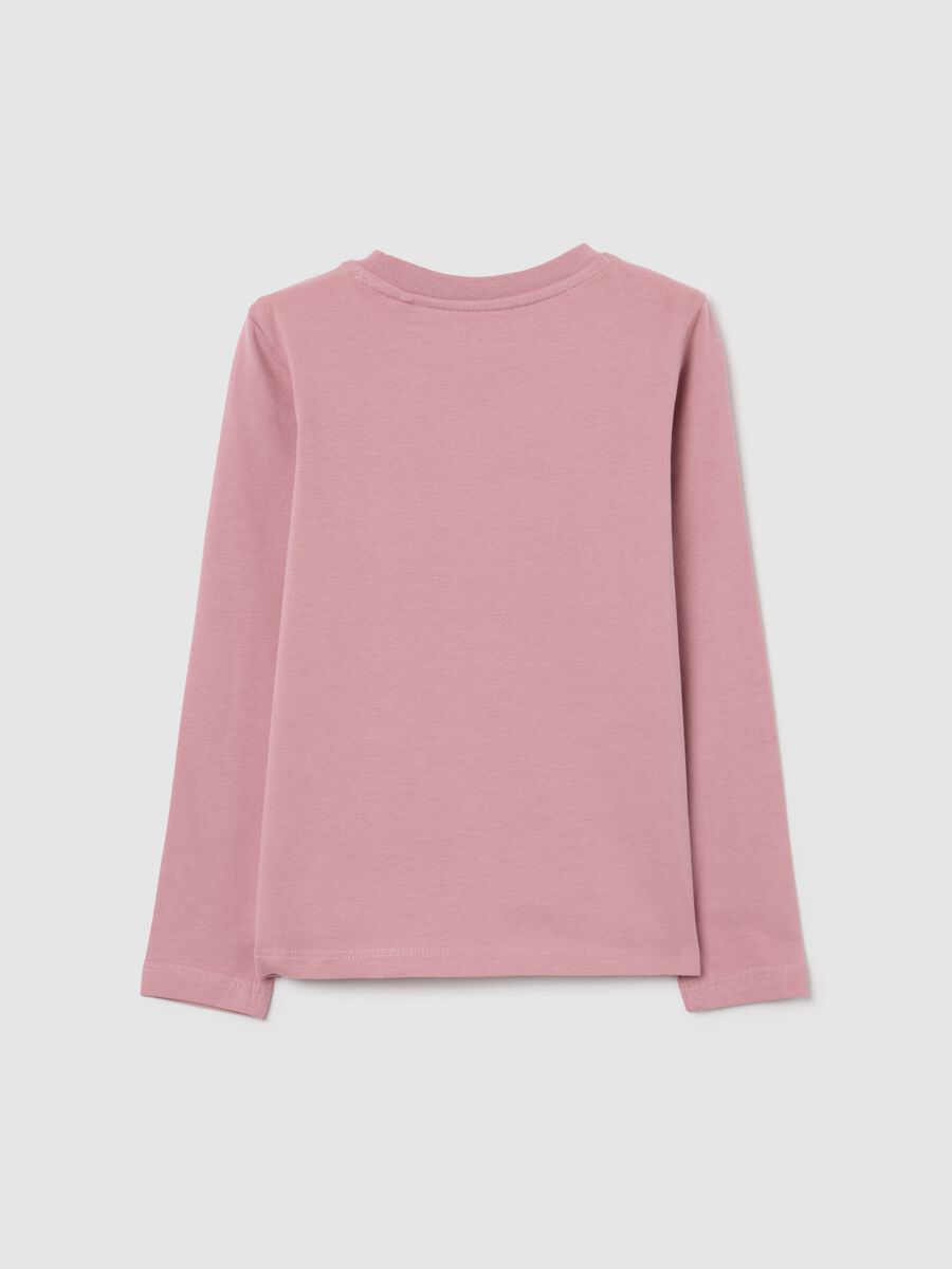 Girl's pink stretch cotton blend t-shirt regular fit_1