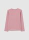 Girl's pink stretch cotton blend t-shirt regular fit_1
