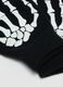 Black Skeleton Print Gloves_1