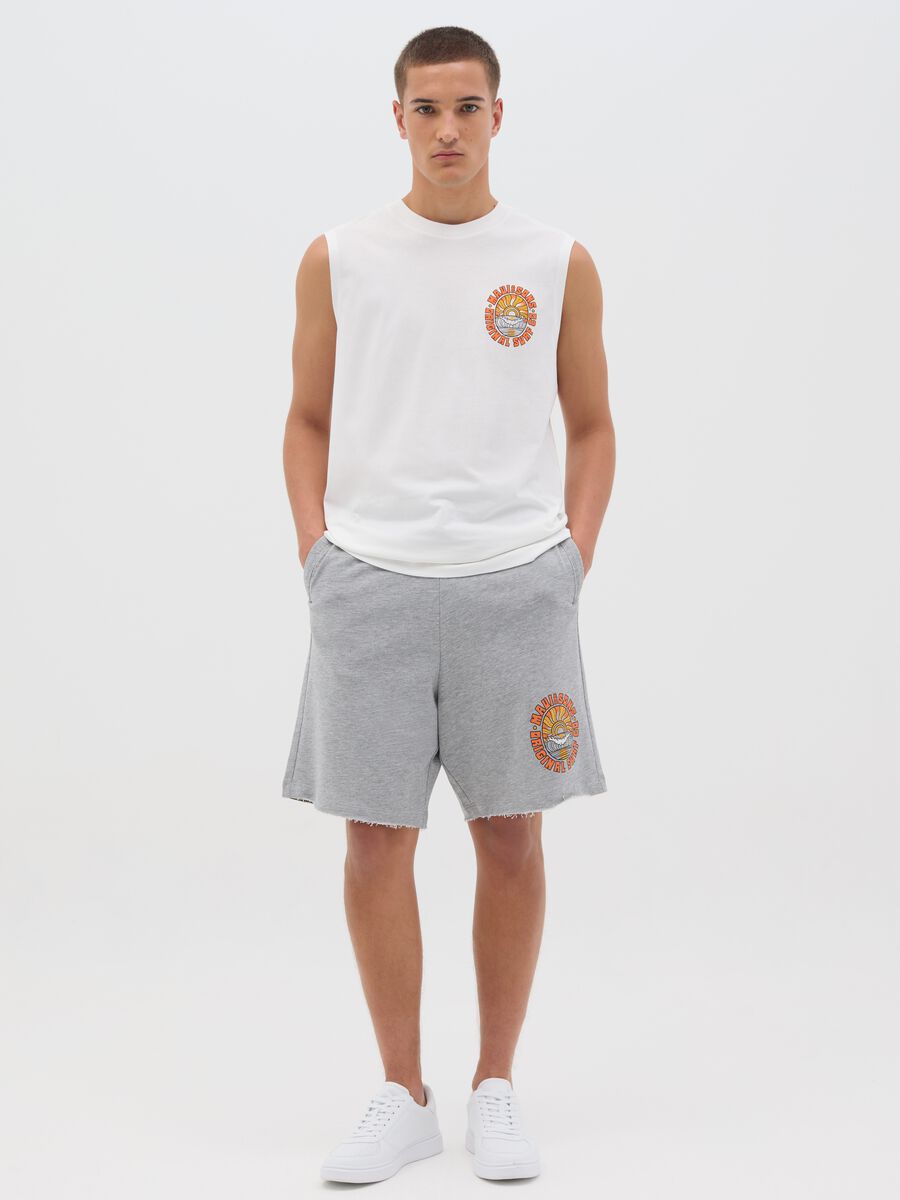 Grey Bermuda shorts in Maui cotton and viscose_0