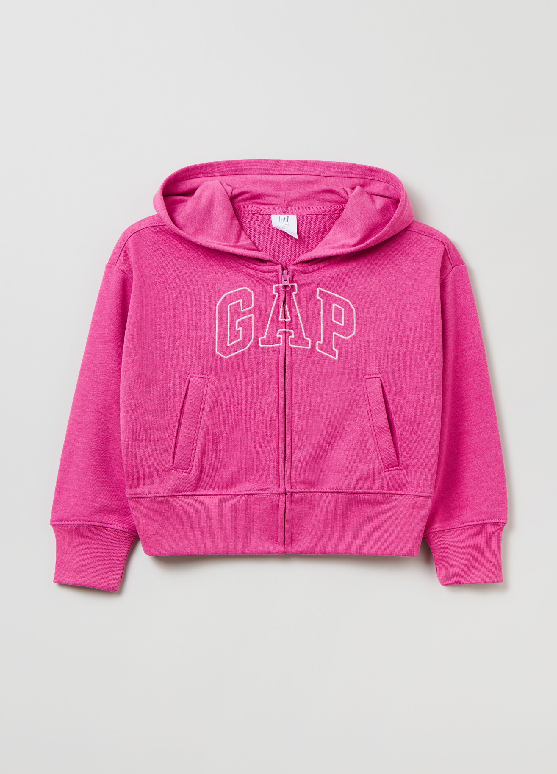 Full-zip hoodie with embroidered logo