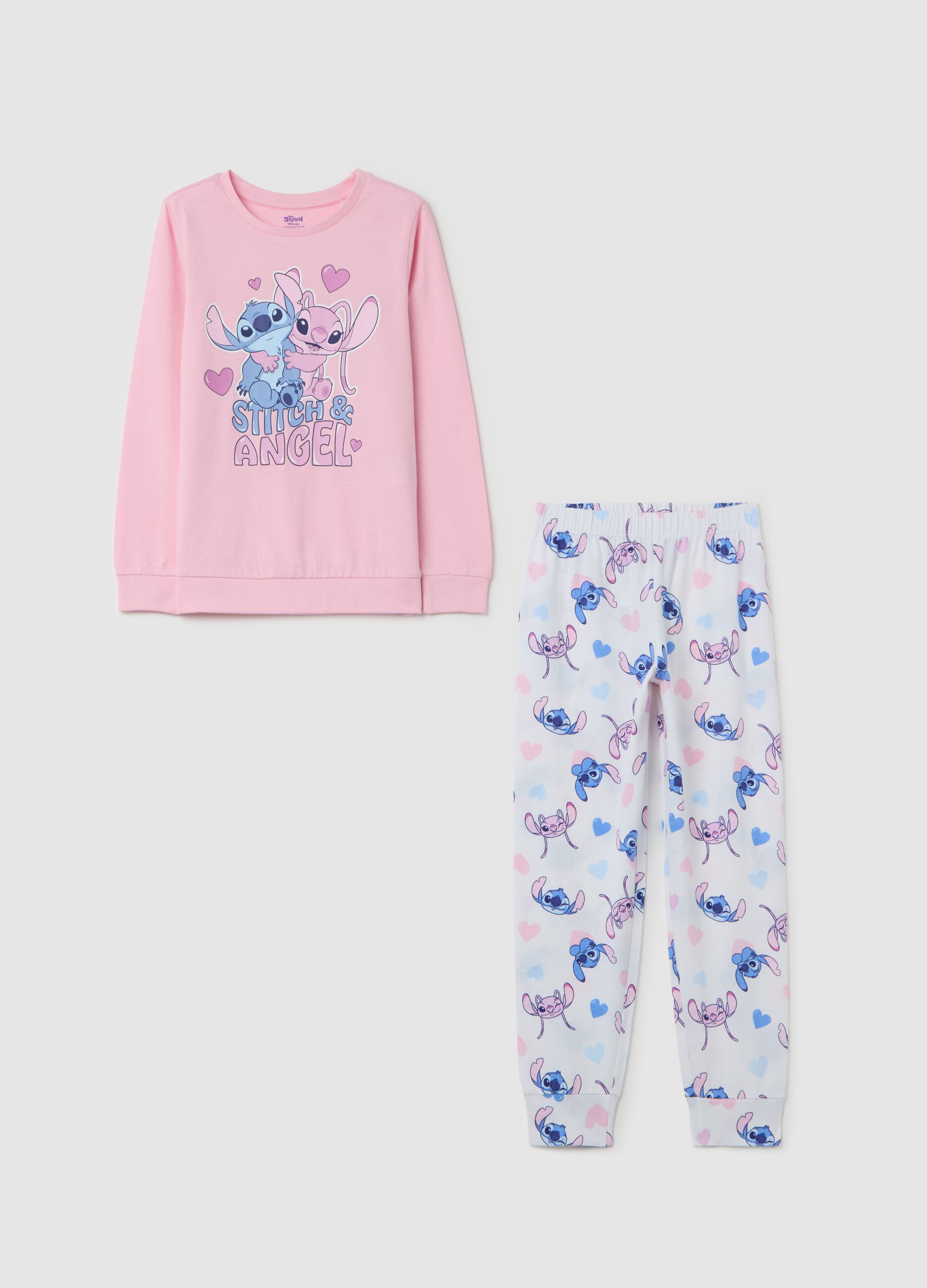 Long pyjamas with Stitch and Angel print