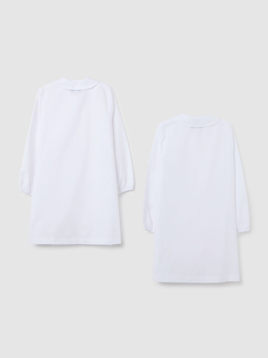 Girls' school blouse in white cotton blend with buttons_1