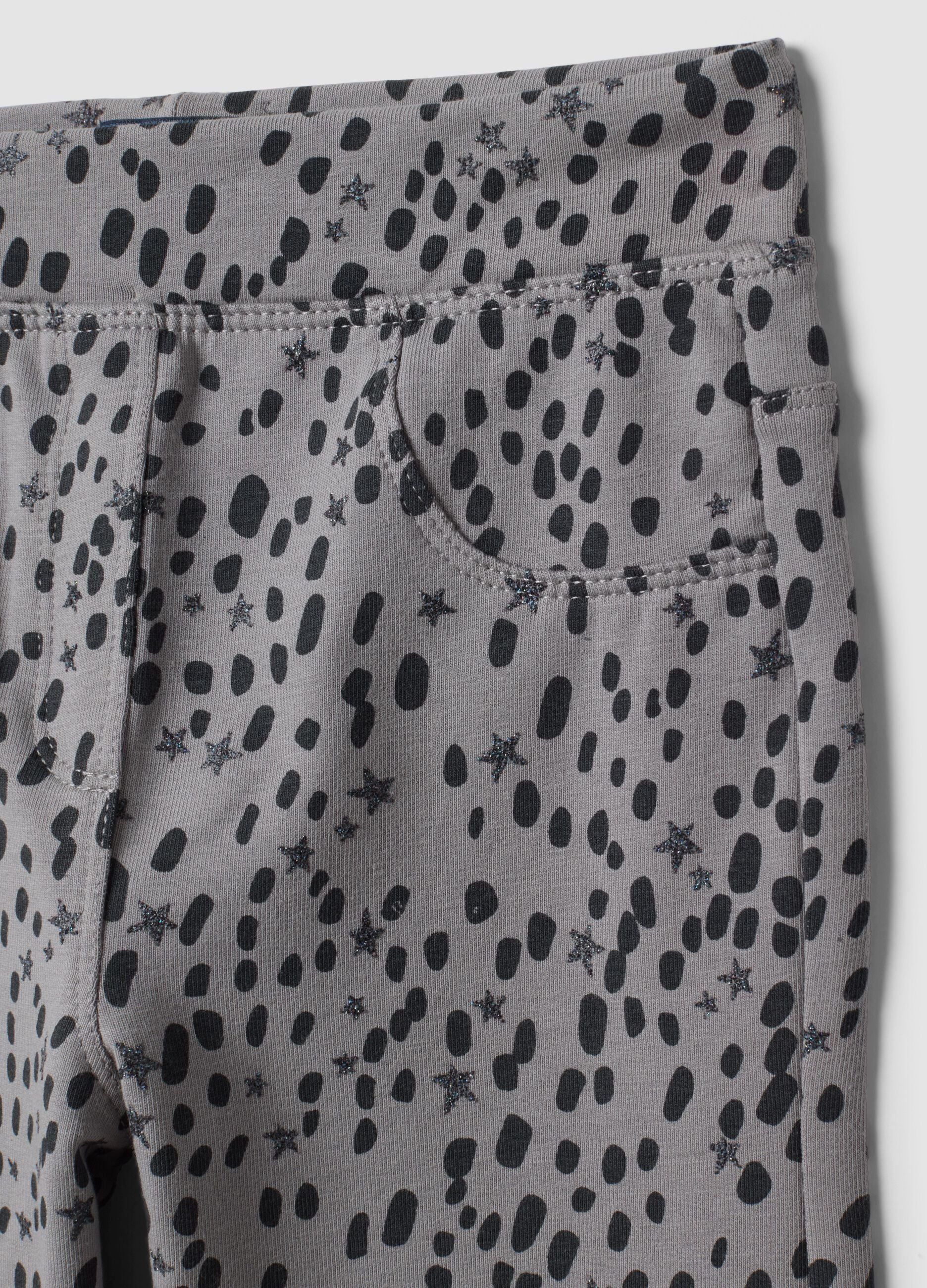 Treggings skinny grigi in cotone organico elasticizzato per bambina