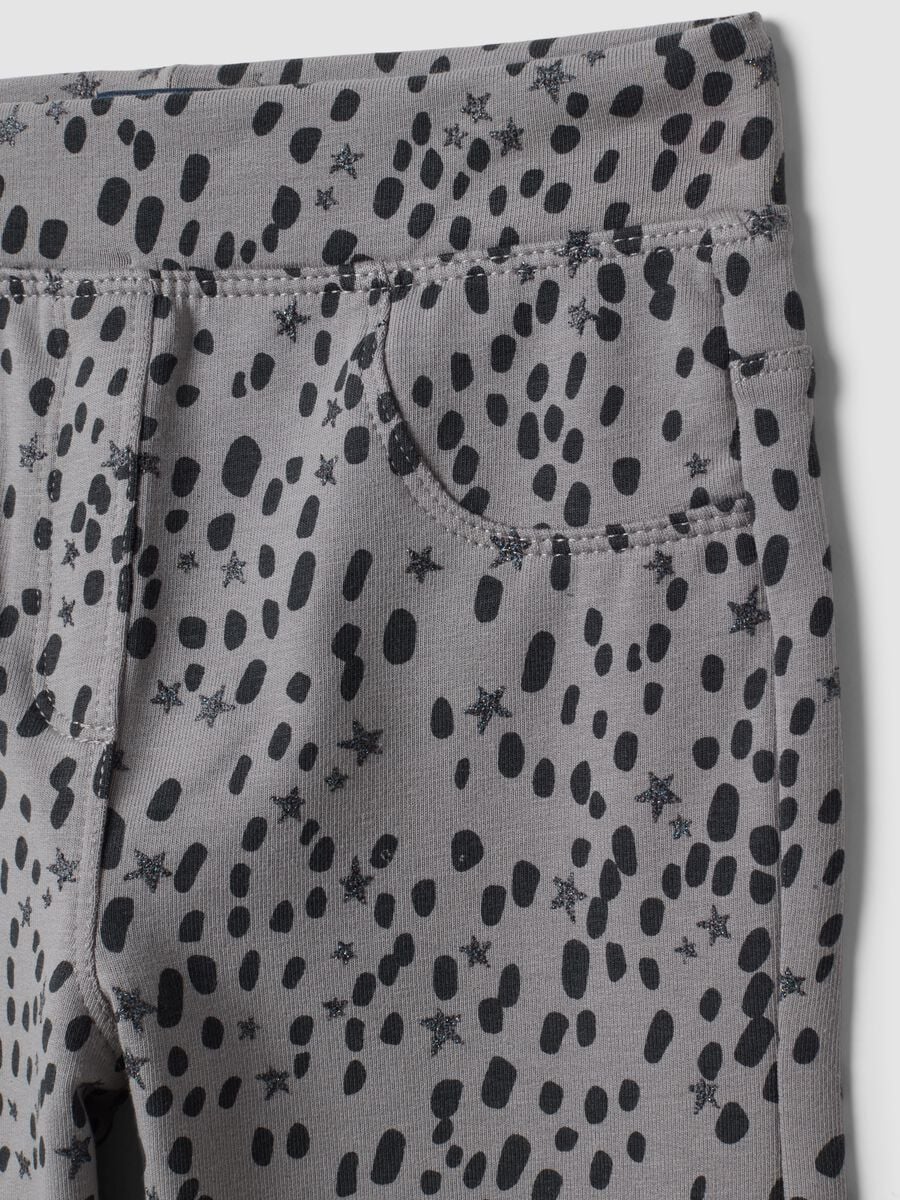 Grey skinny stretch organic cotton treggings for girls_2