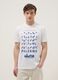 White pure cotton graphic T-shirt, regular fit_0
