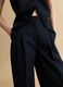 Elegant Blue Lyocell and Linen Wide Leg Trousers_3