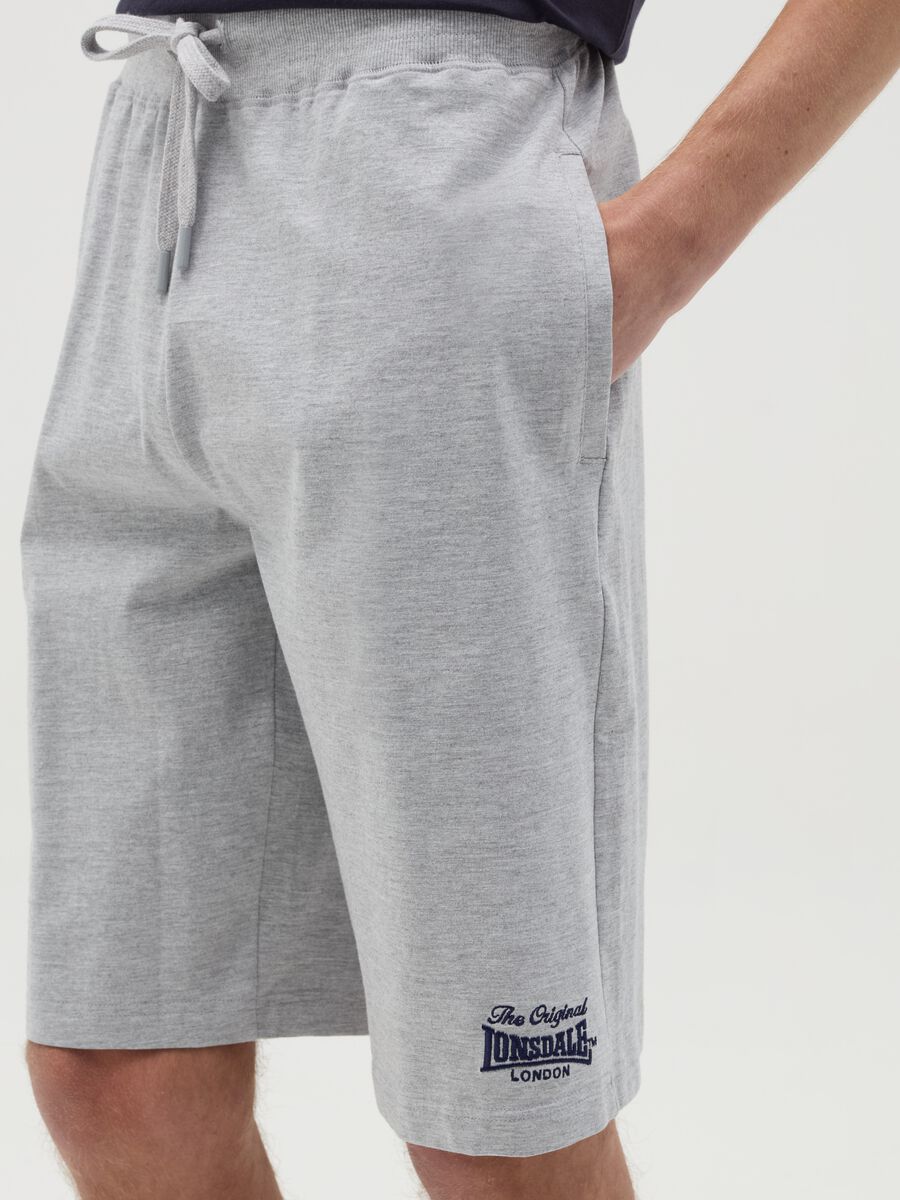 Fleece Bermuda shorts with logo embroidery_3
