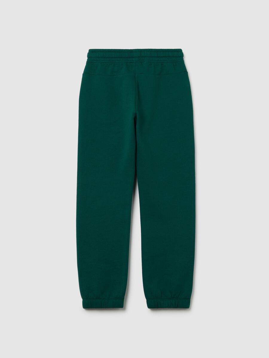 Kids' pure green cotton regular fit joggers_1