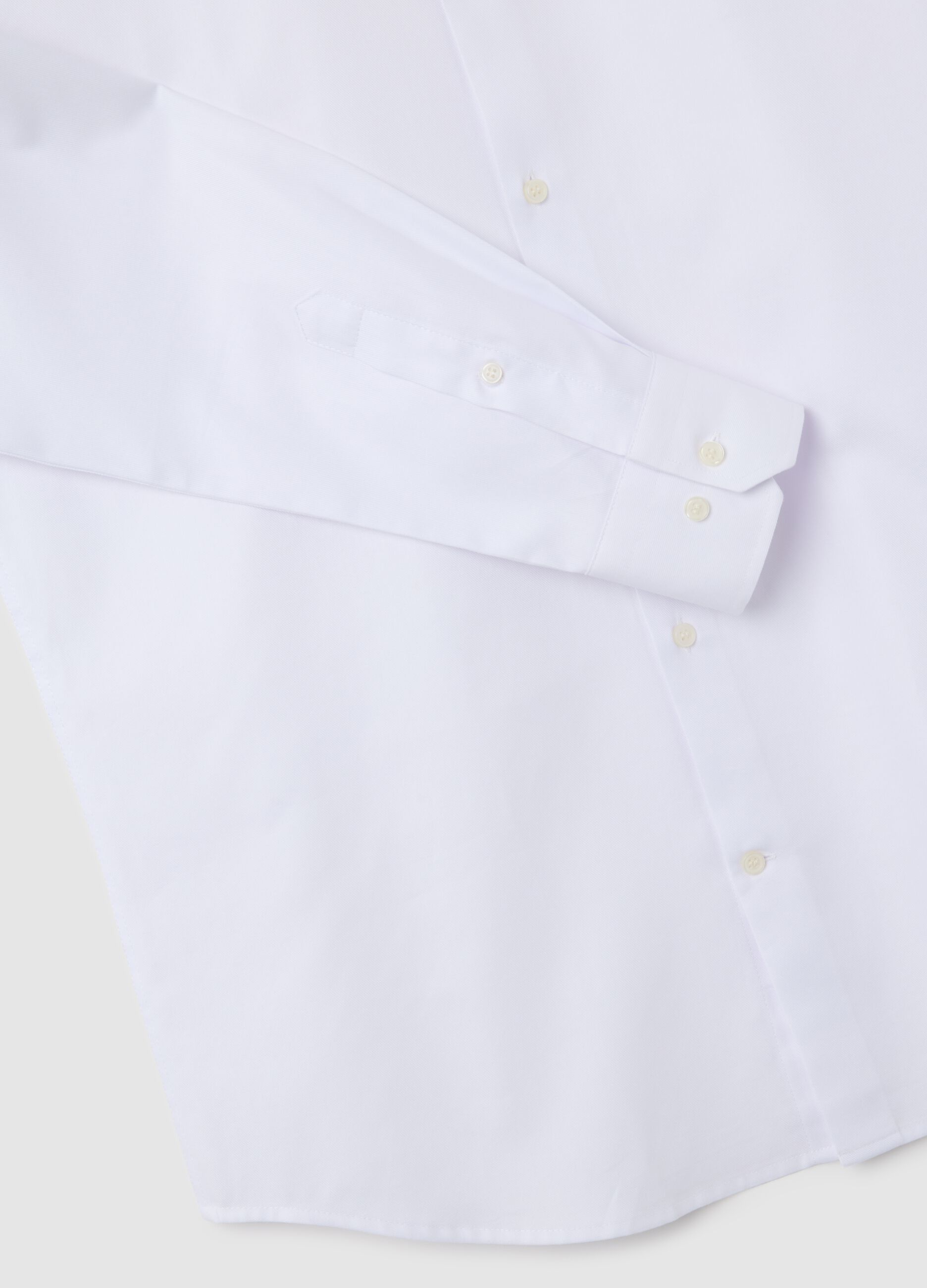 Men's white pure cotton easy iron shirt