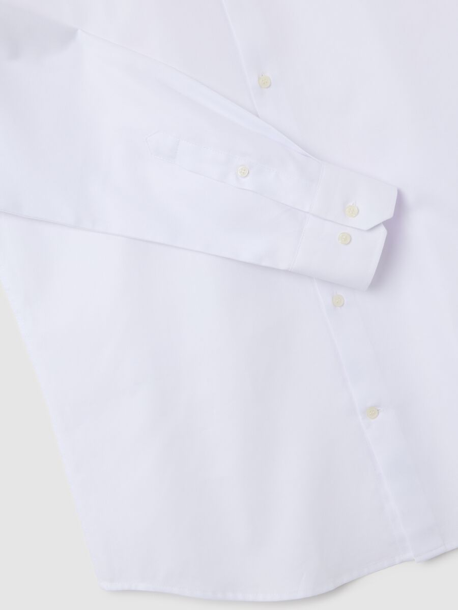 Men's white pure cotton easy iron shirt_5