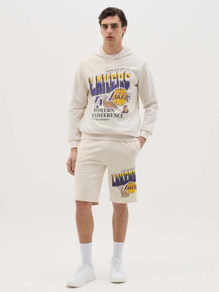 White NBA Los Angeles Lakers sweatshirt with hood_1