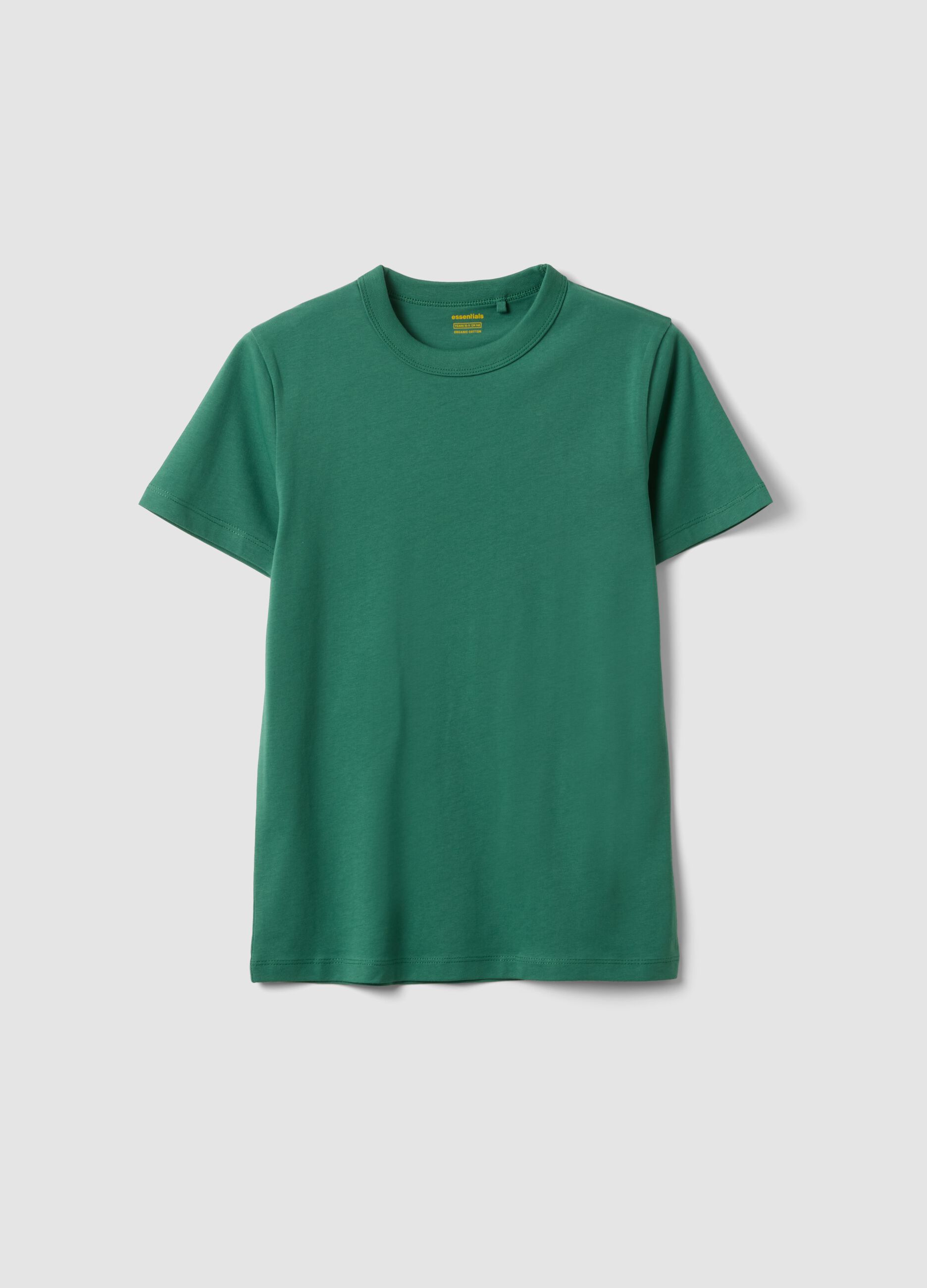 Boys&rsquo; green pure cotton regular-fit T-shirt