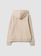 Beige cotton-blend hoodie sweatshirt with crew neck_2