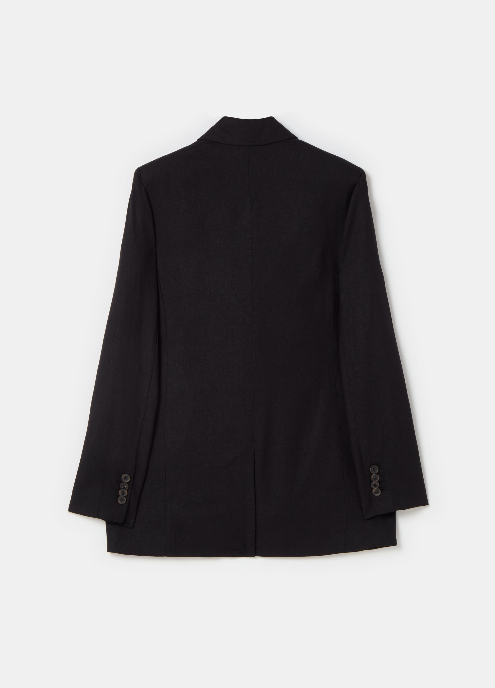 Blazer doppiopetto in lino e viscosa PIOMBO