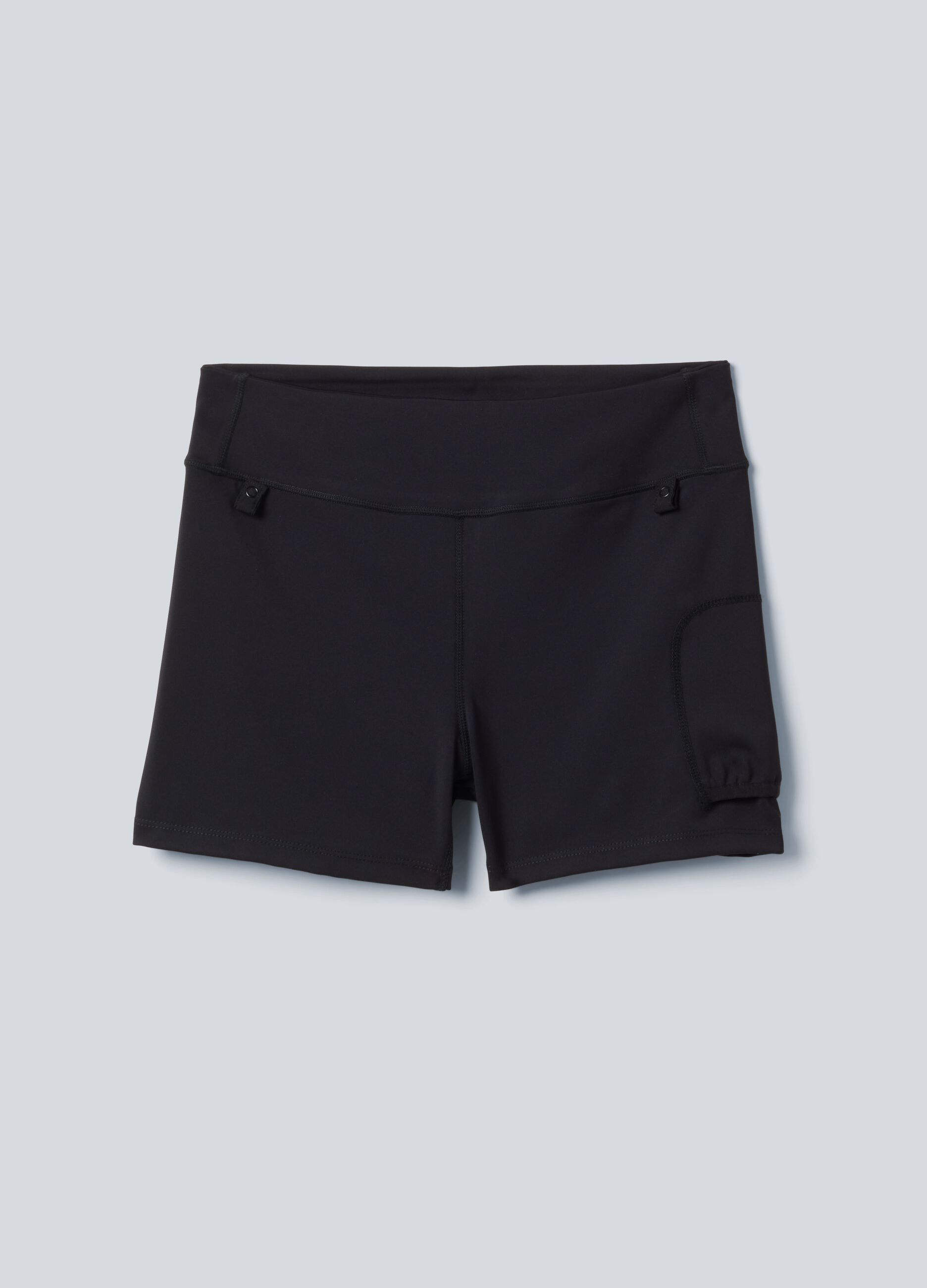 Shorts plissettati sportivi gialli in tessuto elasticizzato rimovibili ALTAVIA COURT