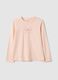 Girls' Pink Pure Cotton T-shirt Regular Fit with Bow_0