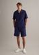 Blue cotton-blend short-sleeve polo shirt, regular fit_1
