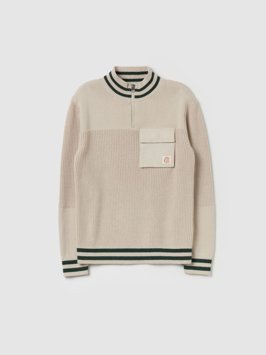 Half-zip, flat-ribbed pullover_3