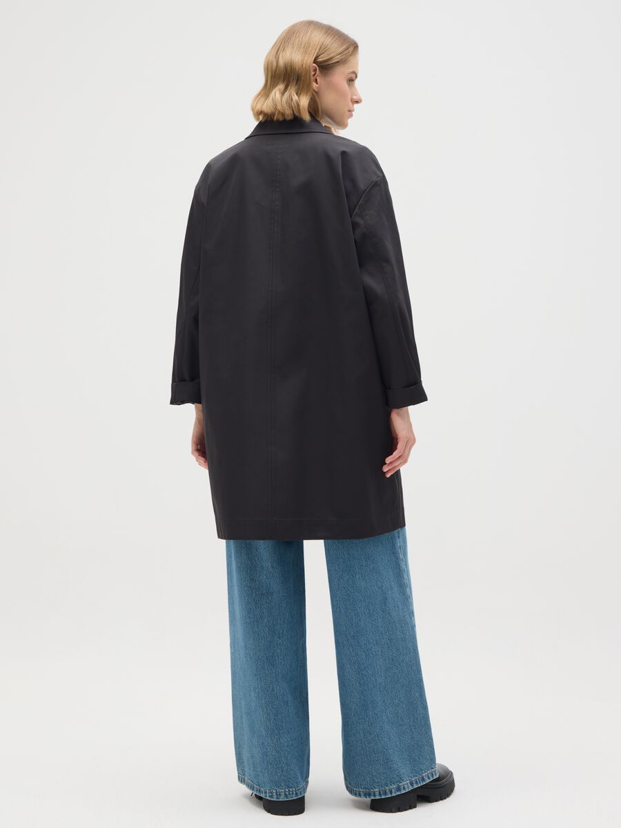 Black regular fit jacket with zip_2