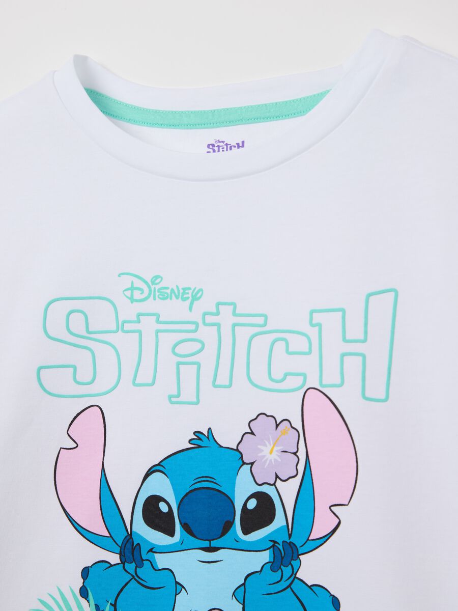 White and green cotton pyjamas with Stitch print_2