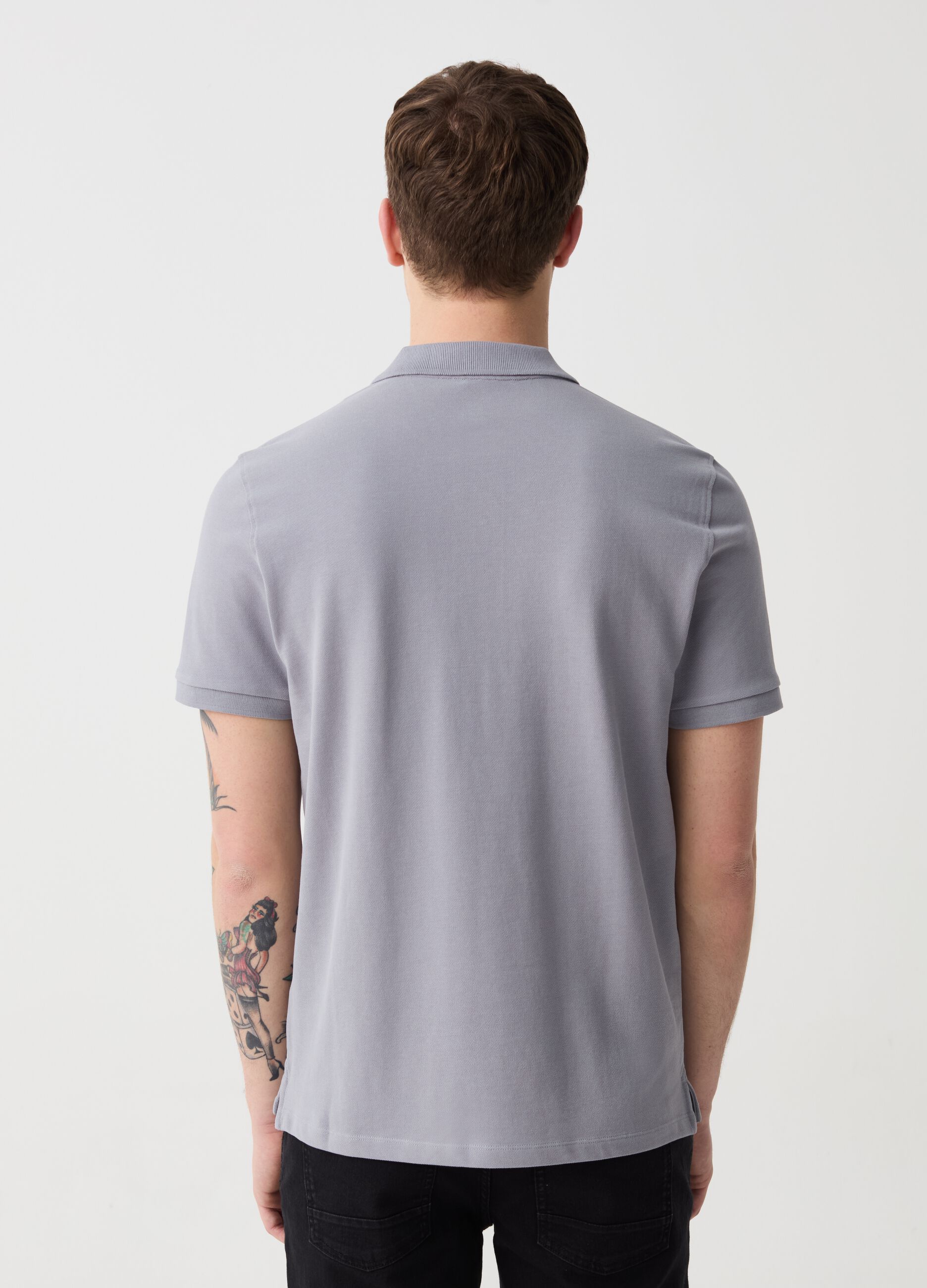 Organic cotton pique polo shirt
