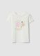 White girls&rsquo; T-shirt in pure organic cotton with print and glitter_0