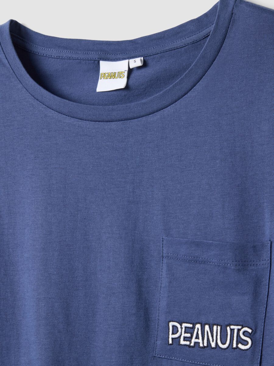 Pigiama in puro cotone blu regular fit con stampe Peanuts_1