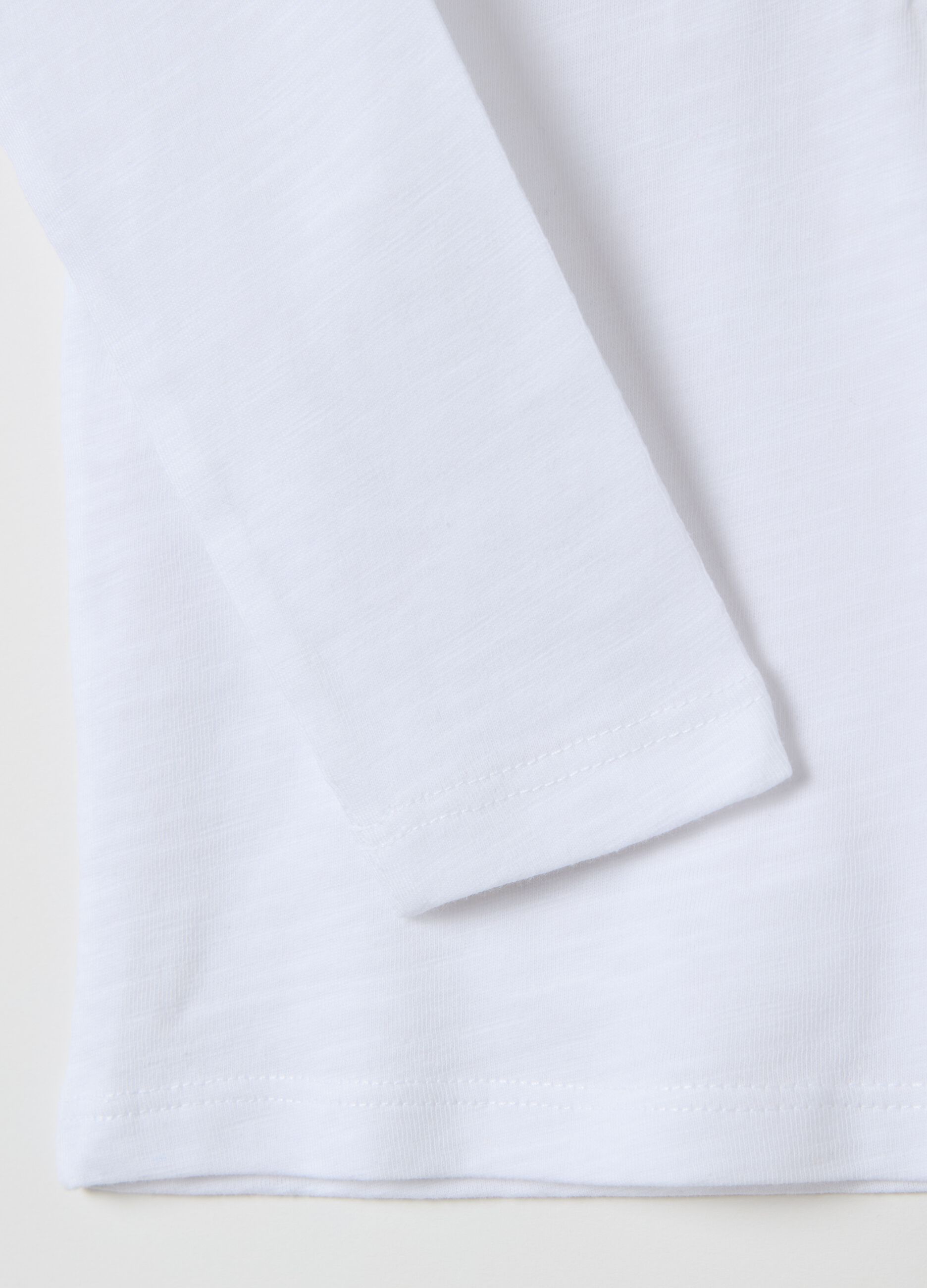 T-shirt maniche lunghe in cotone con tasca 