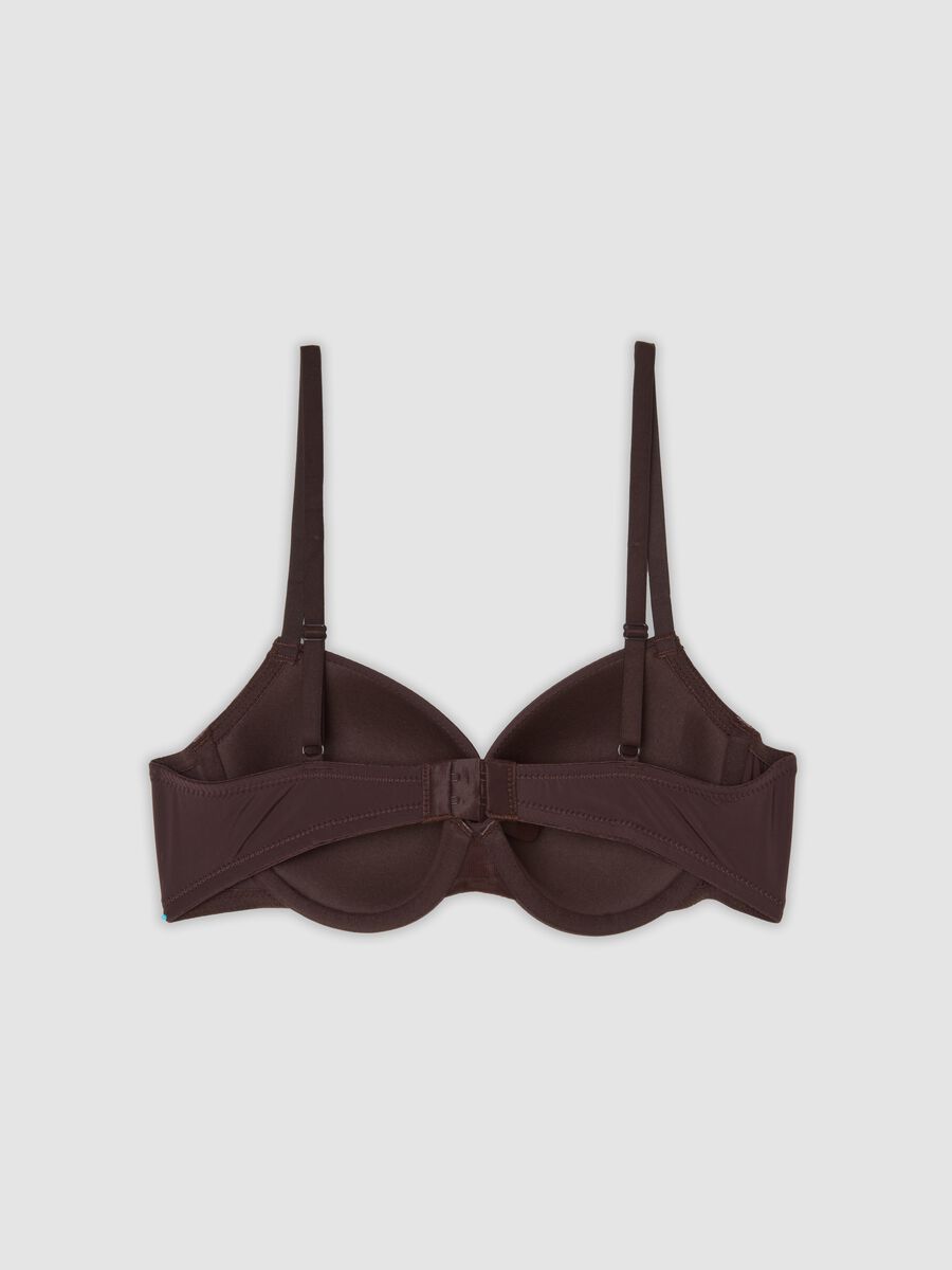 Brown padded stretch-fabric bra_2