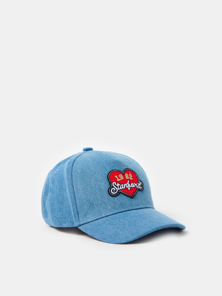 Denim baseball cap with patch_0