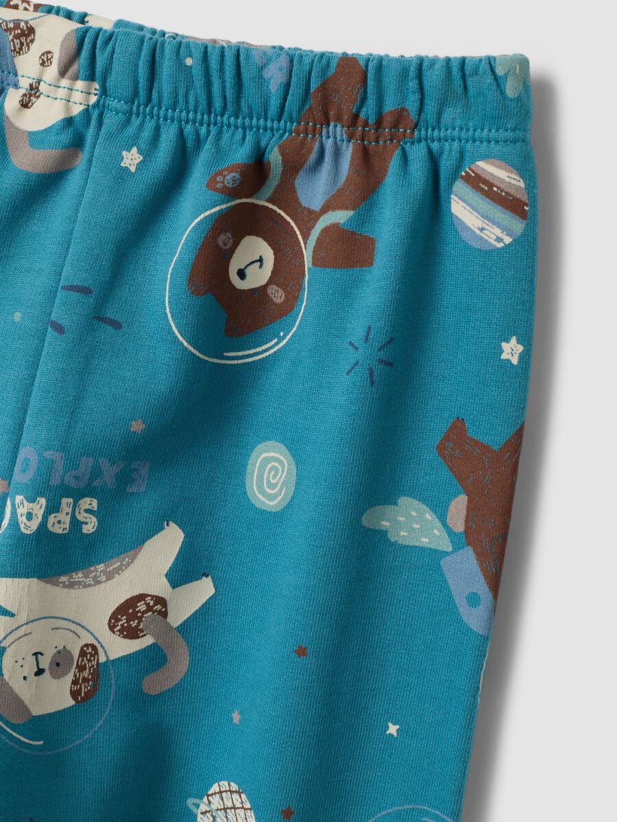 Air force blue organic cotton crew-neck pyjamas_2