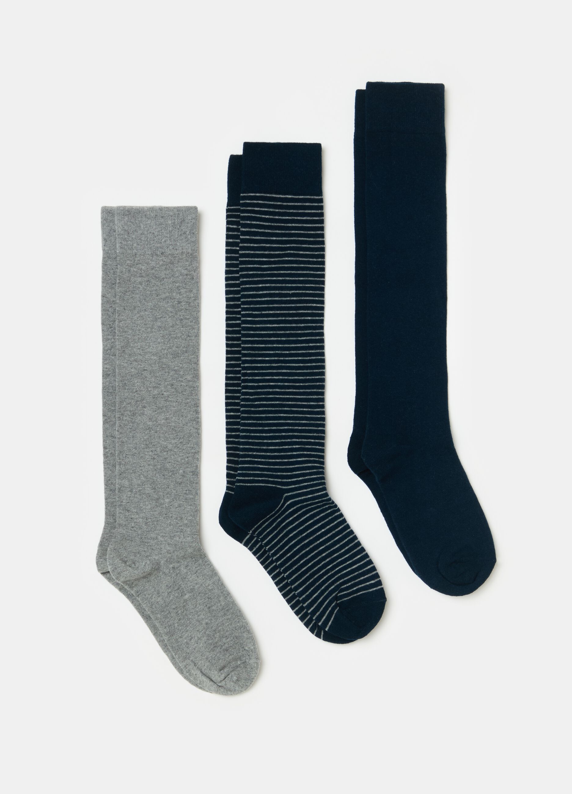Three-pair pack long stretch socks