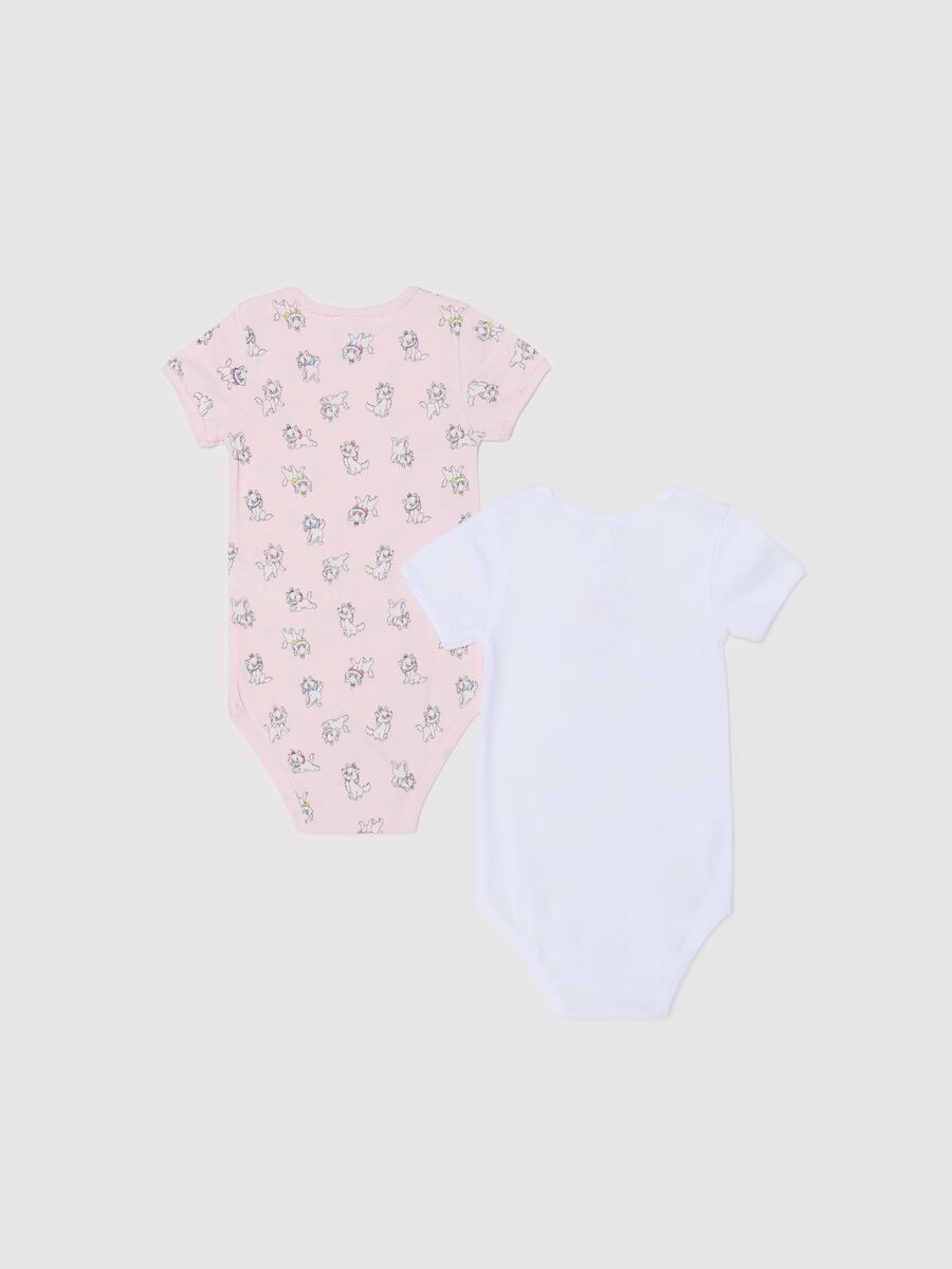 Two-pack cotton bodysuits with Marie print_1